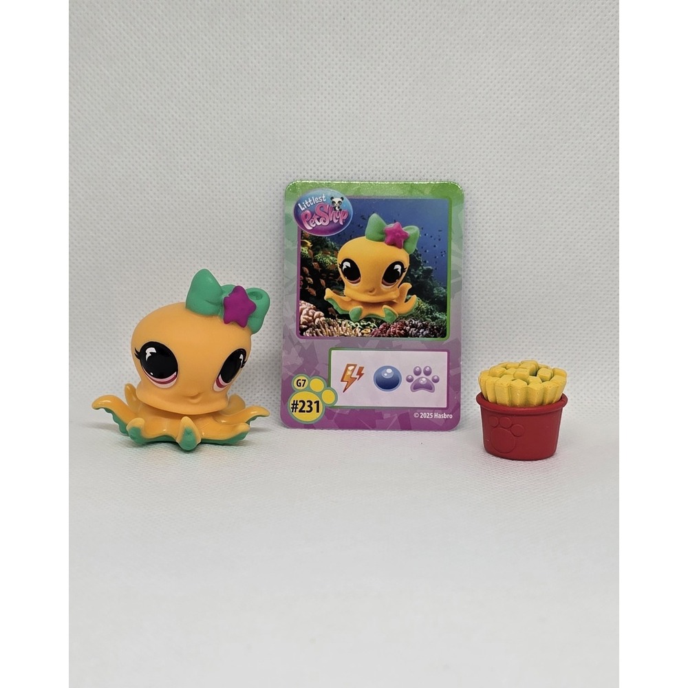 OCTOPUS #231 W/ Accessory & Card - Authentic Littlest Pet Shop - Hasbro LPS